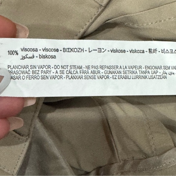 Zara brown/ tan pleated high rise wide leg pant ❤️ - Picture 5 of 7